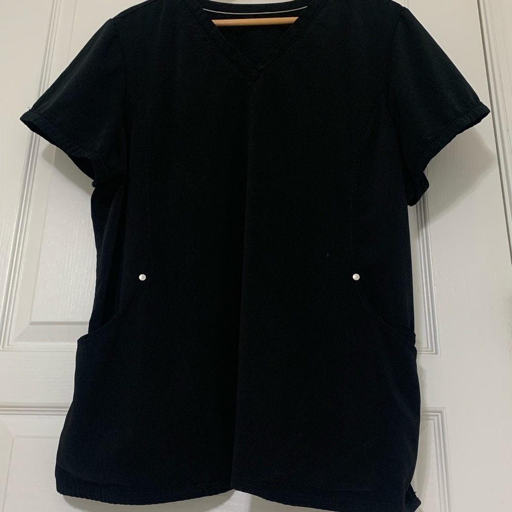 XXL Black Beyond Scrubs Active Charli 3 V-Neck Top